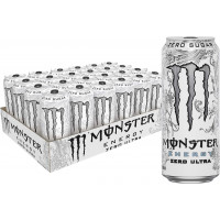 Monster Energy Zero Ultra, bebida energética libre de azúcar, 16 onzas, paquete de 24