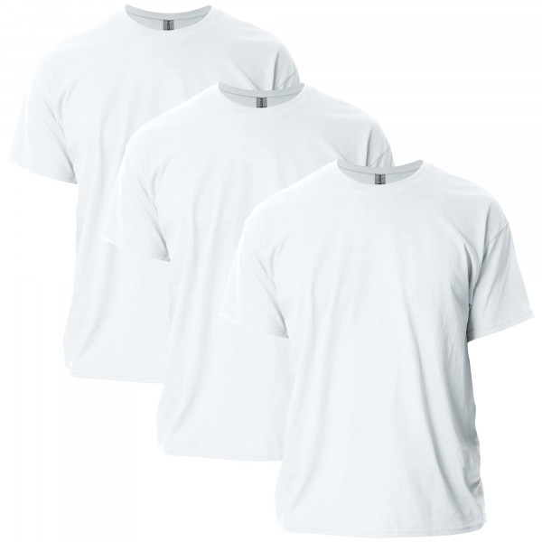 Camiseta de algodón Ultra Gildan para adultos, estilo G2000, multiplicar, blanco (3 paquete), grande