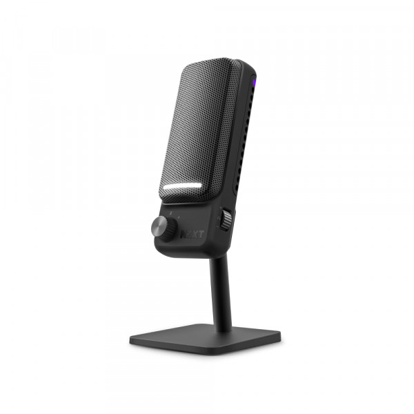 NZXT Capsule Elite - Micrófono de condensador USB premium para juegos, transmisión, podcasting y grabación - sonido de calidad de estudio - Diseño de posición múltiple - Software DTS - Iluminación RGB - Negro