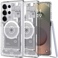Spigen Ultra Hybrid MagFit diseñado para Galaxy S25 Ultra Case [QI2 Certified/Magnet para Galaxy] (2025) - Zero One White