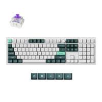 KeyChron Q6 HE INALTE MECÁNICO CONSEJO CONSEJO 100% COMPLETO COMPLETO, 2.4 GHz/Bluetooth/Wired QMK Rapid Trigger Interruptores magnéticos de doble riel programables en caliente para ventanas Mac, Shell White