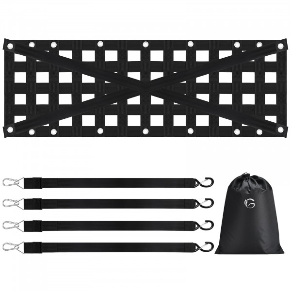 Neta de portón trasero de servicio pesado Gadfish, red de carga con 4 correas de hebilla ajustables, perfectas para camiones, remolques, camioneta, bote, jeep, SUV (54 x17.7)
