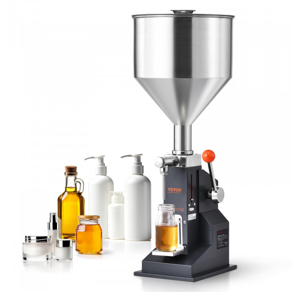 Máquina de llenado de líquido de Vevor Manual, máquina de llenado de botellas ajustable de 5 a 100 ml, relleno de líquido de acero inoxidable con tolva de 11.5 litros para leche jugo de agua esencial champú miel cosmética
