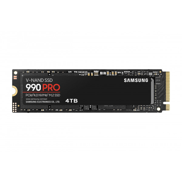Samsung 990 Pro SSD 4TB PCIE 4.0 M.2 2280 Disco duro de estado sólido interno, seq. Lea las velocidades de hasta 7.450 MB/s para estaciones de trabajo de computación, juegos y de alta resistencia, MZ-V9P4T0B/AM