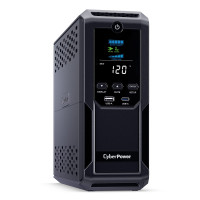 CyberPower CP1500AVRLCD3 Sistema de ups LCD inteligente, 1500VA/900W, 12 salidas, 2 puertos USB, AVR, mini torre, negro