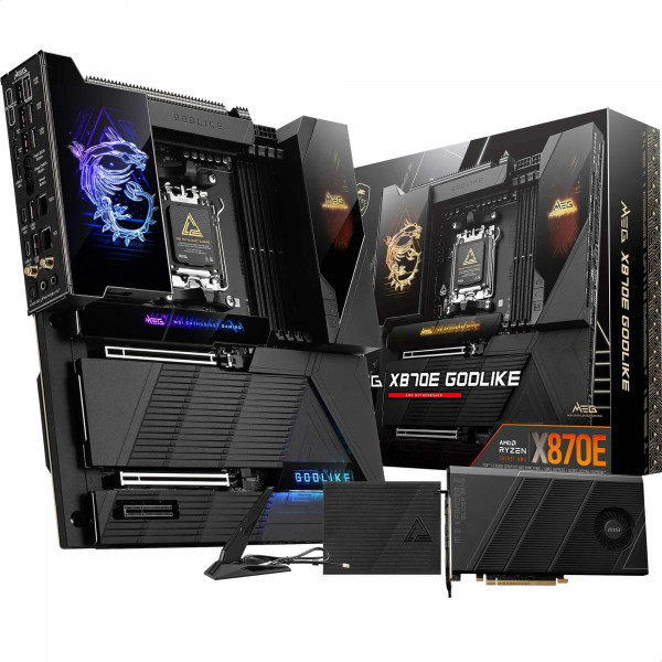MSI MEG X870E GODOLO, E -ATX - Admite AMD Ryzen 9000/8000/7000, AM5 - Dynamic Dashboard III, EZ Slide M.2, 110A SPS, Memoria DDR5 (9000+ Mt/S OC), M.2 y PCIE 5.0, USB4, Wi -Fi 7, 10g LAN