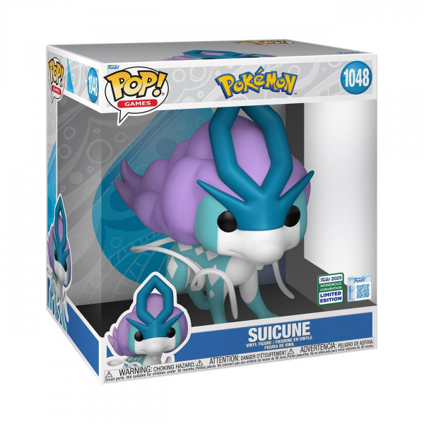 Funko Pop Jumbo: Suicune - Amazon Exclusive - Pokemon - 2025 Wondercon Comic Con - Figura de vinilo coleccionable - Idea de regalo - Merchandise oficial - Juguetes para niños y adultos - fanáticos de la caricatura/animación