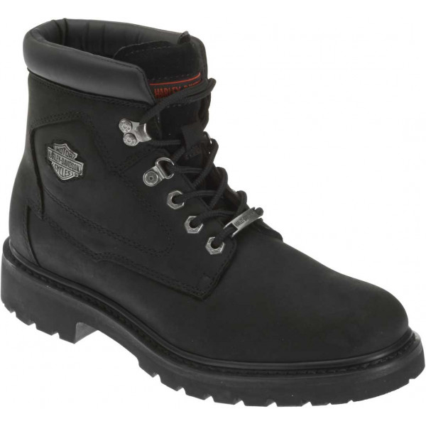 Bota casual de motocicletas de cuero de cuero de tierras masculinas de Harley-Davidson, negro, 8 de ancho