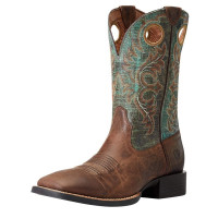 Ariat Bmvy9 para hombres Sport Rodeo Western Boot Loco Brown/Roaring Turquoise 11