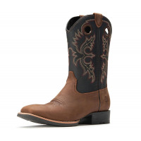 Botas Western Western de Sureway para hombres: bota de vaquero de los pies cuadrados, pilotos clásicos de moda duraderos, botas clásicas de moda duradera en botas de 10 pulgadas, tiba suave de pantorrilla media wellington