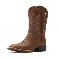 Botas Western Western de Sureway para hombres: bota de vaquero de los pies cuadrados, pilotos clásicos de moda duraderos, botas clásicas de moda duradera en botas de 10 pulgadas, tiba suave de pantorrilla media wellington