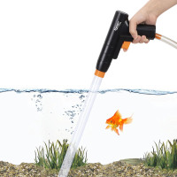 Hygger Aquarium Cleaner de grava, nuevo cambiador de agua rápida con botón de prensado de aire Kit de limpiador de arena de arena Aquarium Syphon Aspiradora con abrazadera de controlador de manguera de agua
