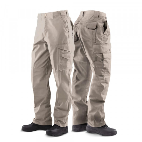 Pantalones tácticos originales de TRU-SPEC 24-7 para hombres: pantalones de trabajo de carga duraderos y resistentes al agua con aperturas de transporte y rodilla ocultos, caqui-42W x 34L