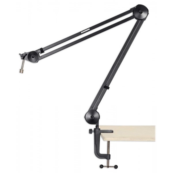Samson MBA38 38 Micrófono Boom Arm Studio Podcast USB Mic Stand con abrazadera de escritorio