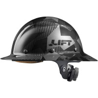 Lift Safety Dax Carbon Fiber Full Brim Hard Hat | Construcción ligera y resistente al impacto | Suspensión premium de 6 puntos para la comodidad de todo el día | Camuflaje negro