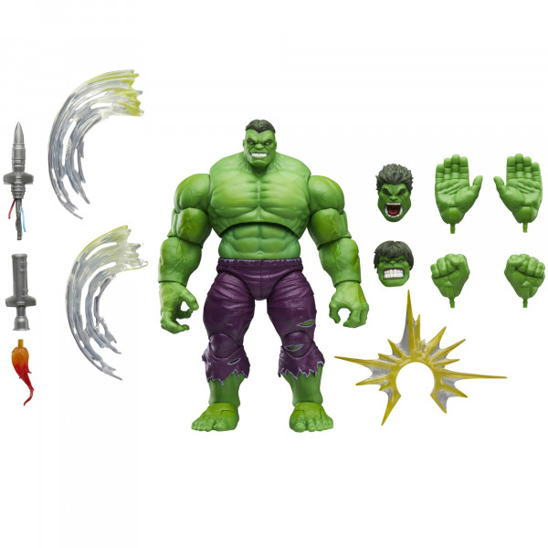 Marvel Legends Maximum Series Hulk, Deluxe Hulk Comics Collectible de acción de acción a escala de 6 pulgadas con increíble articulación y accesorios de destrozamiento