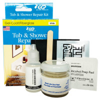 Productos de gelcoat 58-204 selladores de kit de reparación de bañeras y ducha, blanco