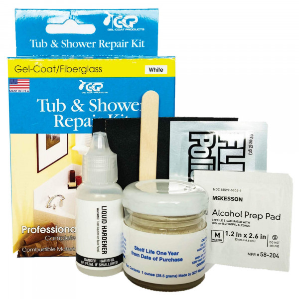 Productos de gelcoat 58-204 selladores de kit de reparación de bañeras y ducha, blanco