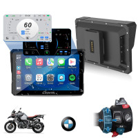2025 Carpuride W702BS PRO para BMW Motorcycle CarPlay & Android Auto Dual Bluetooth, 7 Pantalla de navegación GPS impermeable, lectura de datos, maravilla nativa, TPMS, sensor de luz, intercambio de música, intercomunicador de 16 piñones