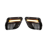 Ikon Motorsports, luces antiniebla cubierta compatible con 2020-2023 Dodge Carger Browbody solamente, Luces de niebla inferiores delanteros Luces DRL SEÑAL DE GUND SETAL