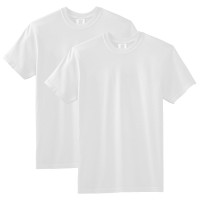 Colores de comodidad TEE de manga corta para adultos, estilo G1717, blanco (paquete de 2), xx-larga