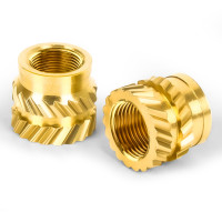 Insertos roscados m3, m3 x 5 mm x 5 mm tuercas de manchas métricas, tuercas de latón de impresión 3D hembra insertos roscados hembras de latón tuerca de incrustación de inserto, 100 pcs