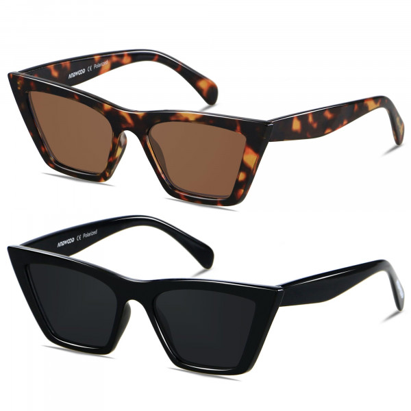 Gafas de sol de ojo de gato para mujeres Cateye Frames Fashion Vintage Square Classic Retro Sun Gafas Black Tortoise Shades