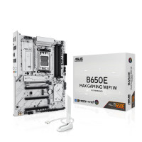 ASUS B650E MAX GAMING WIFI W-AMD B650 AM5 ATX Motorboard, White PCB, DDR5, PCIe 5.0, 3x M.2, Wi-Fi 6e, 2.5GB LAN, USB 10GBPS Type-C, DisplayPort, HDMI ™, Bios Flashback ™, AURA Sync, AI AI PC avanzada