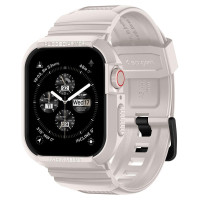 Spigen Rugged Armor Pro diseñado para el estuche Apple Watch con la serie de banda 9/8/SE2/7/6/SE/5/4 45 mm/44 mm Cubierta de TPU protectora con correa - dune beige