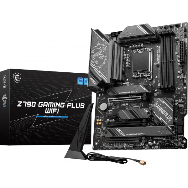 MSI Z790 Gaming Plus WiFi-AMZ Gaming Plotard (soporte 14º/13 °/12º Gen Processors Intel, LGA 1700, DDR5, PCIe 5.0, M.2 Ranuras, LAN 2.5Gbps, USB 3.2 Gen2, Wi-Fi 6E, Bluetooth 5.3, ATX)