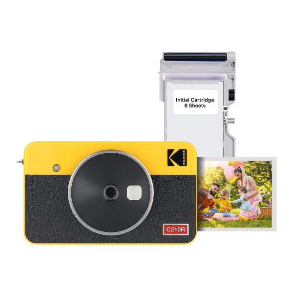 Kodak Mini Shot 2 Retro 4Pass 2-en-1 Cámara instantánea e impresora fotográfica (2.1x3.4 pulgadas) + 8 hojas, amarillo