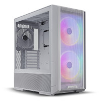 LIAN LI LIANCOOL 216 Case de la torre media con un alto rendimiento de enfriamiento - Incluye ventiladores PWM de 160 mm frontales de 160 mm y 1 ventilador PWM de 140 mm trasero - Airflow enfocado - hasta 10 ventiladores (Lancool 216r -W White)