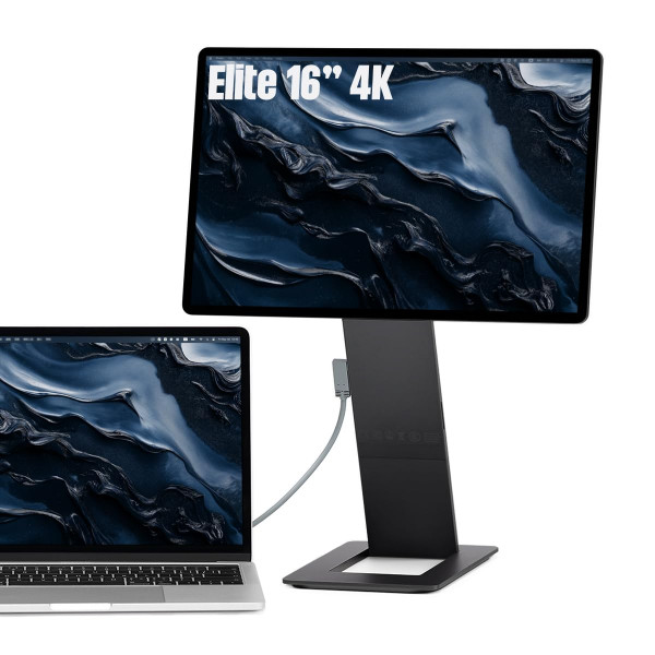 Sotsu Flipaction Elite de 16 Monitor portátil | 4K | Super Compact | Pivot Rotate | 3840x2400 DCI P3 | 60Hz | 450 nits | CNC de metal completo | Matrícula perfecta para Mac y ventanas (espacio negro)