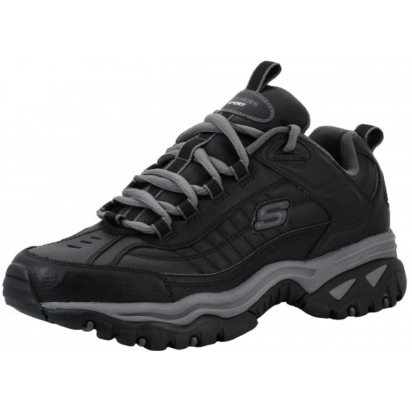 Skechers Men's Energy Afterburn Lace-Up Black/Charcoal Sneaker 8.5 m EE. UU.