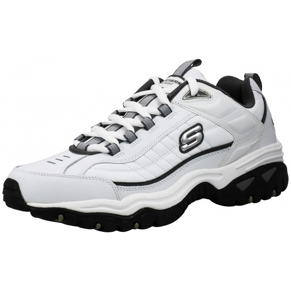 Skechers Men's Energy Afterburn Lace-up White/Charcoal Sneaker 8.5 m US