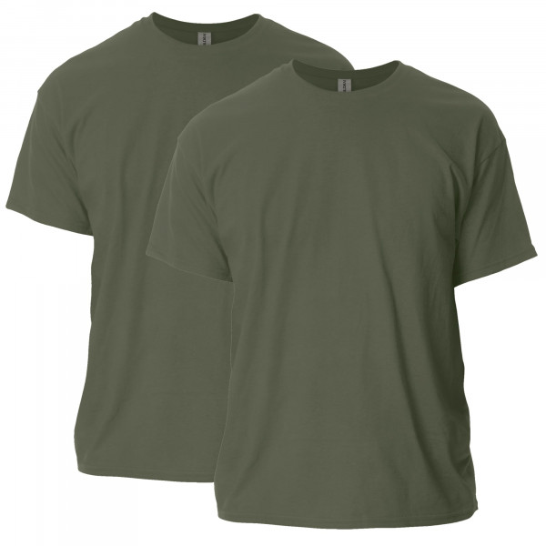 Camiseta de algodón Ultra Gildan para adultos, estilo G2000, Multipack, Military Green (2-Pack), Medio