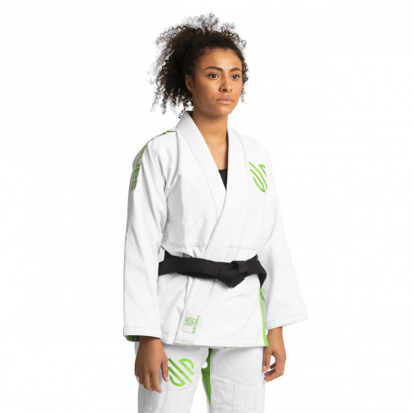 Sanabul Essential Bjj GI para mujeres brasileño jiu jitsu gi para mujer tela prehrunk de peso ligero - blanco, w1