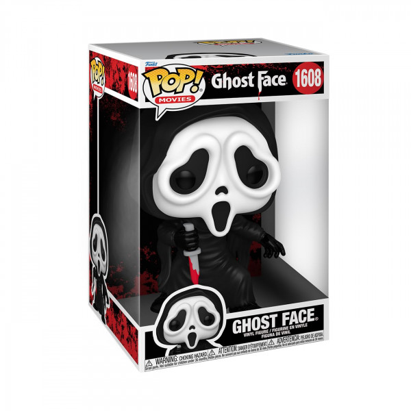 ¡Funko Pop! Jumbo: Ghostface - Ghostface - Figura de vinilo coleccionable - Idea de regalo - Mercadería oficial - para niños y adultos - Fans de terror - Figura modelo para coleccionistas y visualización