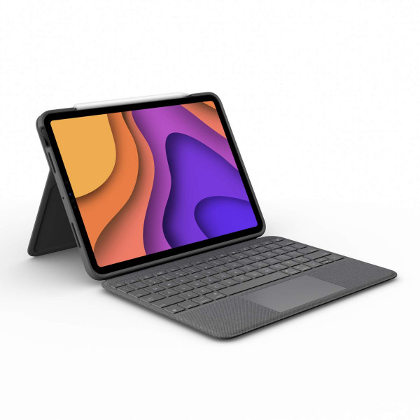 Logitech Folio Touch iPad Keyboard Case con trackpad y conector inteligente para iPad Air 11 pulgadas (M2 y M3), Air iPad (4th y 5th Gen)-Grafito