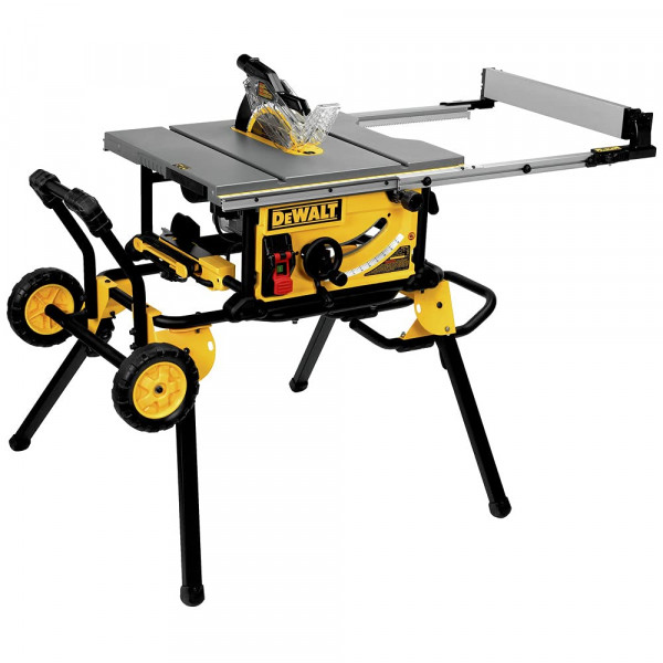 Sierra de mesa Dewalt de 10 pulgadas con soporte de rodadura, capacidad RIP de 32-1/2 pulgadas (DWE7491RS)