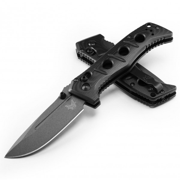 Benchmade - Mini Adamas 273 cuchillo táctico con mango negro G10 (273Gy -1)