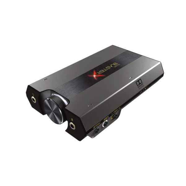 Sound Blasterx G6 Hi-Res 130DB 32bit/384KHz Gaming DAC, tarjeta de sonido USB externa con amplificador de auriculares XAMP, Dolby Digital, 7.1 Sound envolvente virtual, control sidetone/altavoz para PS4, Xbox One