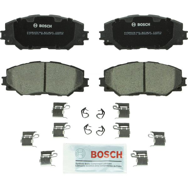 Bosch Bosch BC1210 Totado de freno de disco de cerámica Premium Quiet Discal: compatible con Lexus HS250H seleccionado; Vibra de Pontiac; Scion XB, XD; Toyota Corolla, Matrix, Prius V, Rav4; FRENTE