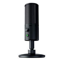 Razer Seiren X Micrófono de transmisión USB: Grado profesional - Montaje de choque incorporado - Patrón de recogida de supercardiod - Aluminio anodizado - Black clásico
