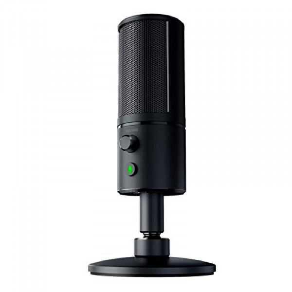Razer Seiren X Micrófono de transmisión USB: Grado profesional - Montaje de choque incorporado - Patrón de recogida de supercardiod - Aluminio anodizado - Black clásico