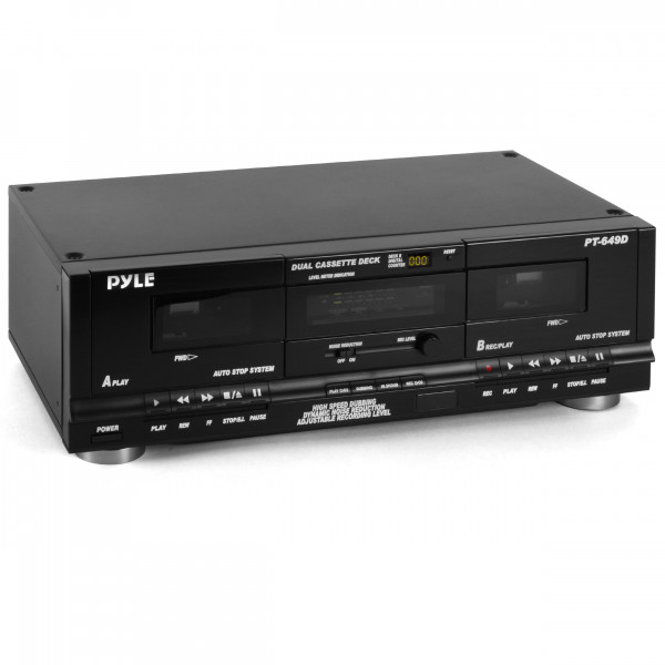 Pyle Home Digital Digital Cassette cubierta Media Media Player Dispositivo de grabación de grabación con cables RCA Hardware de montaje de estante conmutable El selector de cintas CRO2 incluyó un contador de 3 dígitos - 110V/220V