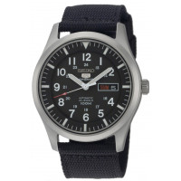 Vistelo de acero inoxidable automático SNZG15 SEIKO 5 con correa de nylon