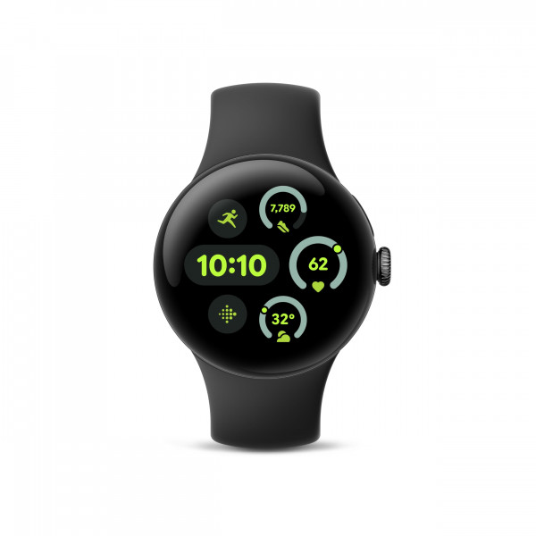 Google Pixel Watch 3 (41 mm) último modelo: reloj inteligente Android, seguimiento de la frecuencia cardíaca, Fitbit Advanced Running, Fitness Insights, Battery las 24 horas - Case de aluminio negro mate - Obsidian Band - Wi -Fi