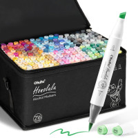 Marcadores de pincel de ohuhu - marcador de arte de doble punta de alcohol de 216 colores Juego de marcadores de arte a base de alcohol para artistas.