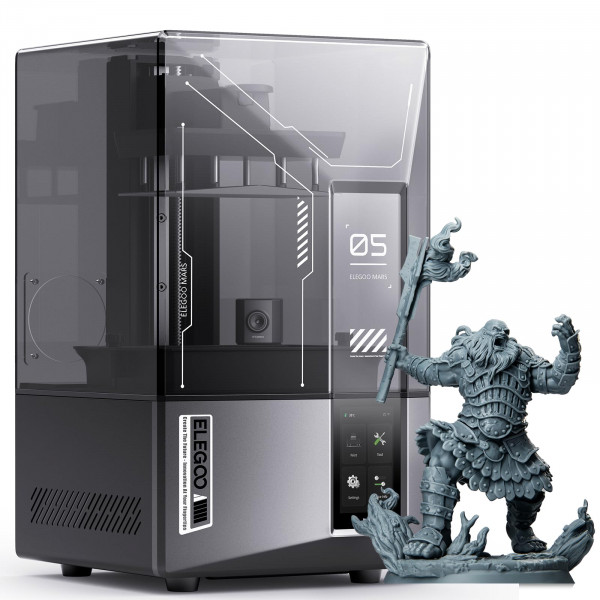ELEGOO MARS 5 Ultra Resin 3D Printer con LCD mono de 7 9k, impresión de alta velocidad de 150 mm/h, nivelación automática inteligente, detección inteligente, transferencia WiFi, tamaño de impresión de 6.04 x 3.06 x 6.49 pulgadas
